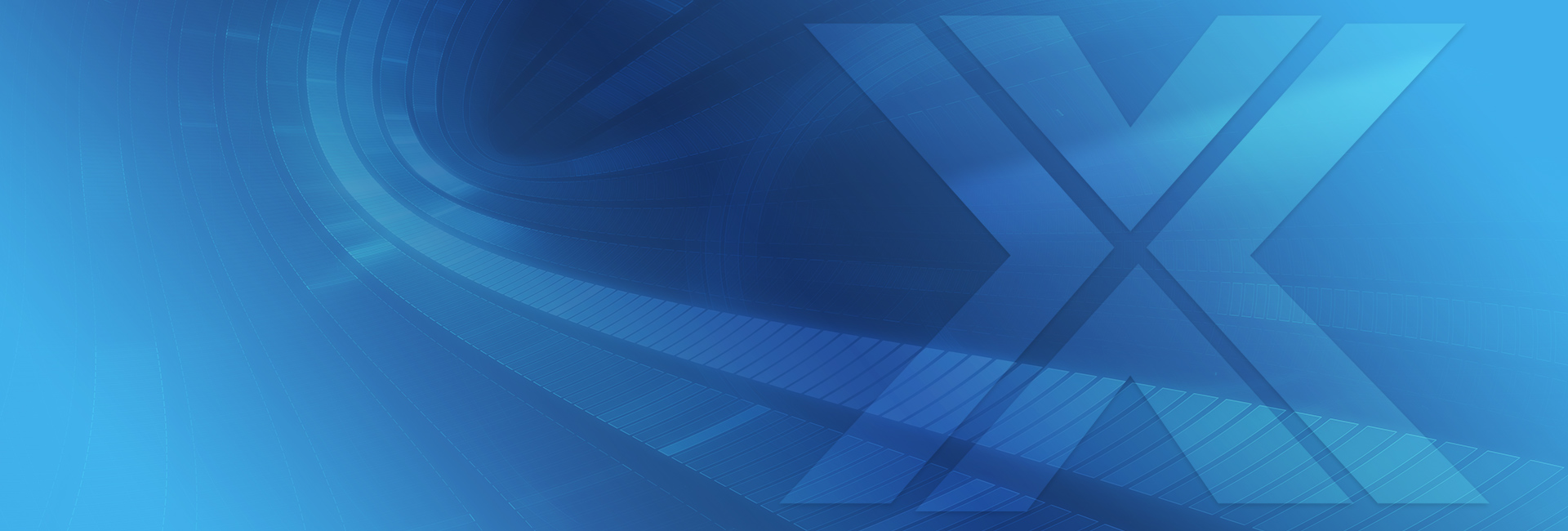 A blue abstract background with the letter x.